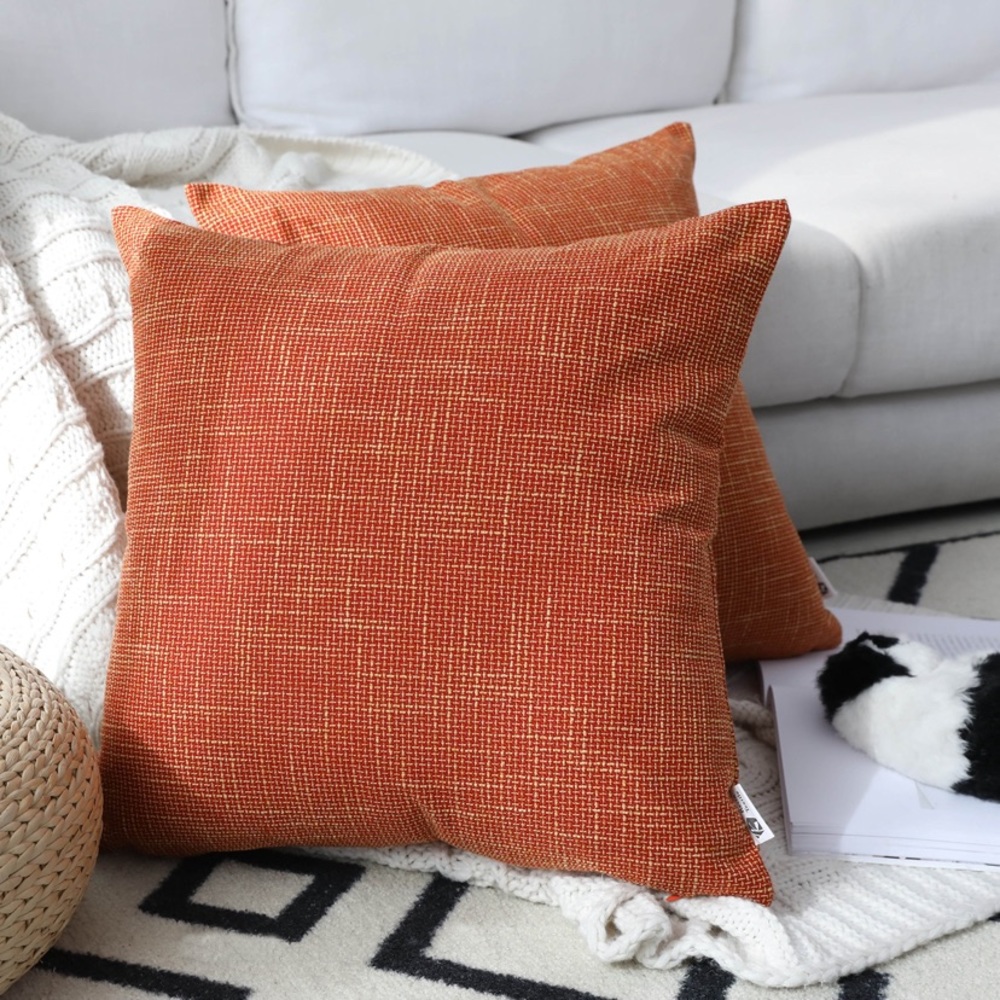 22x22 2pk Orange Pillow Covers